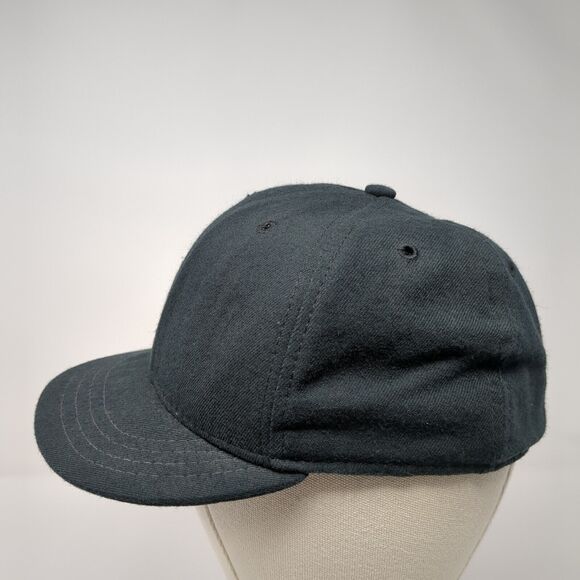 New Era Fitted Hat Black 6 7/8 Solid Blank 6 Panel Vent Holes Outdoor - Picture 3 of 8